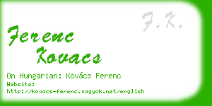ferenc kovacs business card