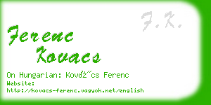 ferenc kovacs business card